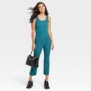 A New Day Women's Cropped Kick Flare Pull On Pants a new‎ day Teal size 6